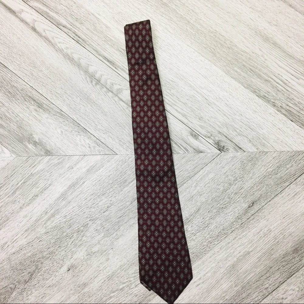 Christian Dior | Burgundy All Silk Printed Tie
